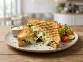 Spinach And Corn Sandwich
